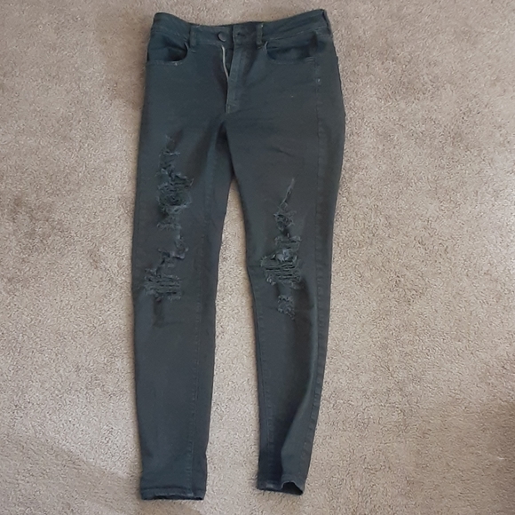 American Eagle Outfitters Green Hi-Rise Jeggings - Picture 1 of 5
